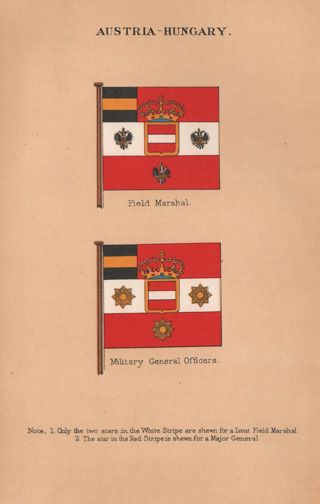 AUSTRIA-HUNGARY FLAGS. Field Marshal. Military Officers. Major General 1916